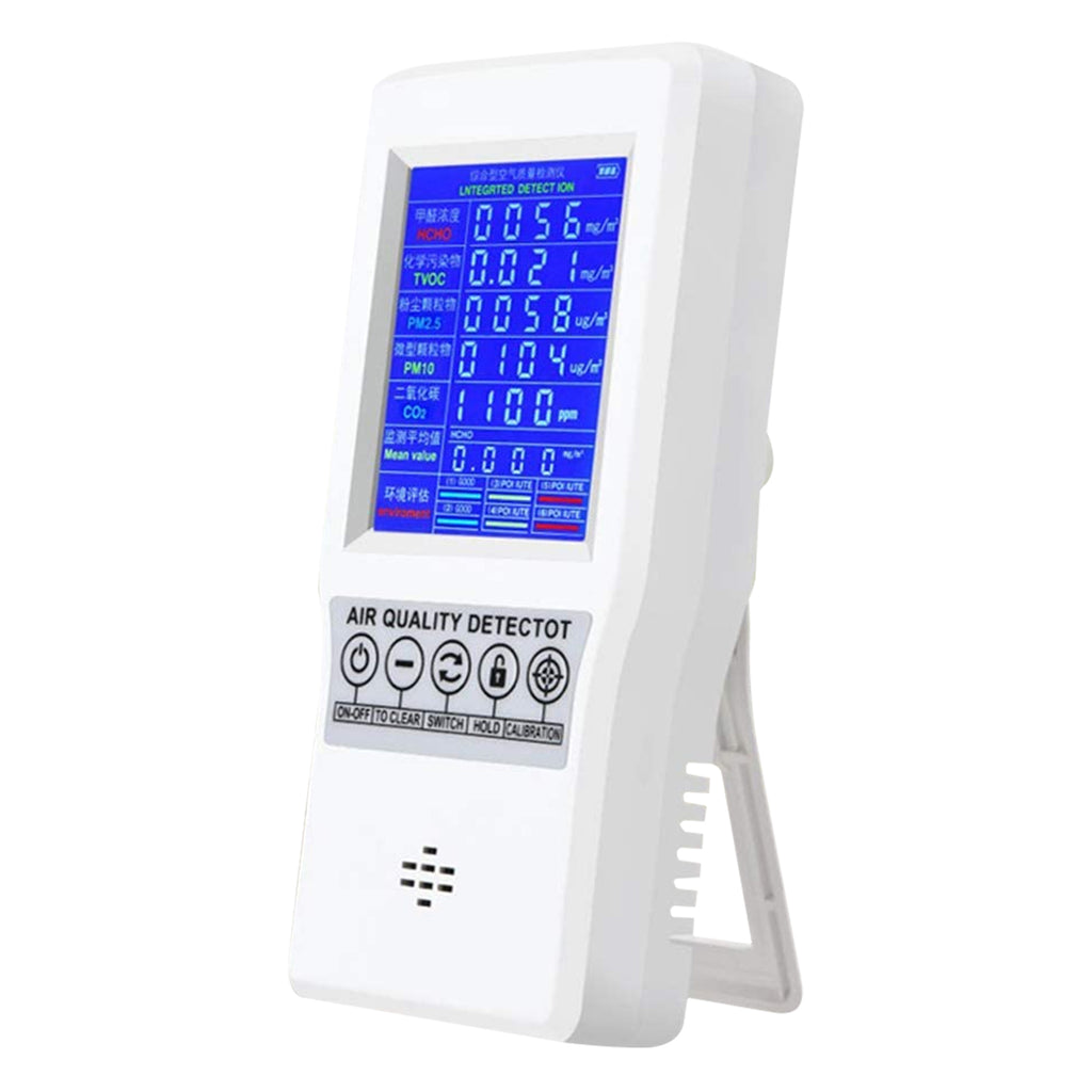BRAMC 5-in-1 Air Quality Monitor PM2.5 PM10 Formaldehyde HCHO VOC CO2  Detector